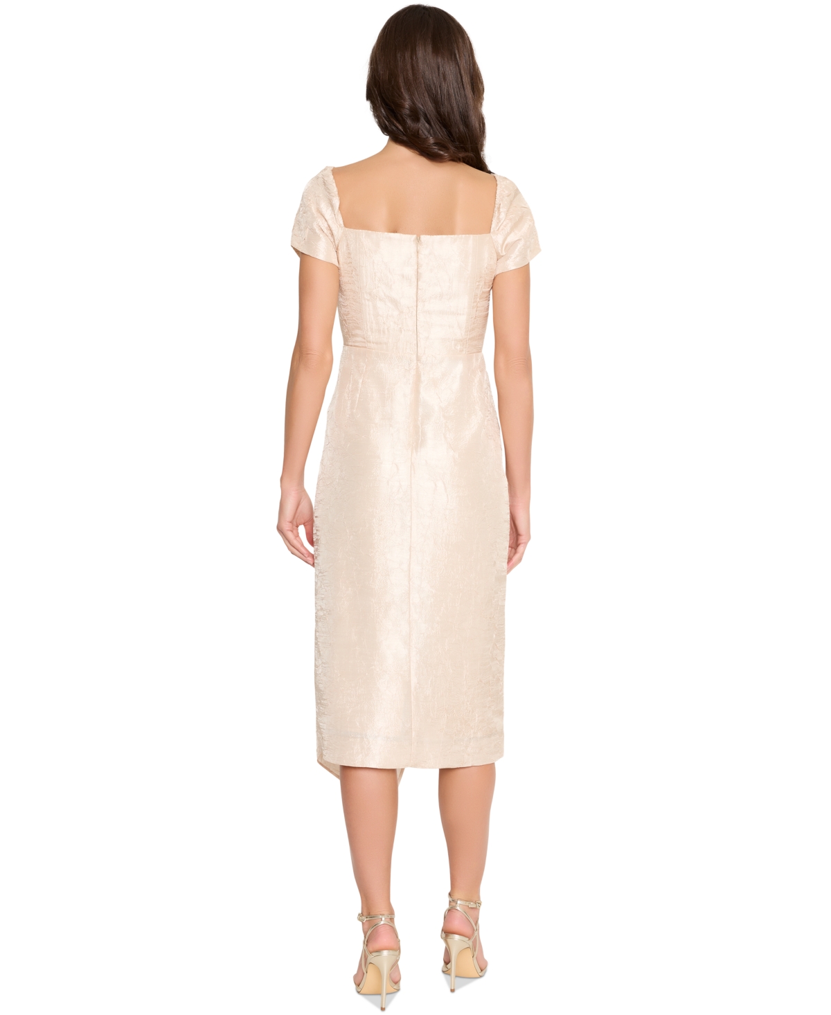 TAHARI ASL TAHARI WOMEN'S SWEETHEART-NECK ASYMMETRIC-HEM MIDI DRESS 