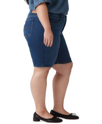 Plus Size Mid-Rise Shaping Bermuda Shorts