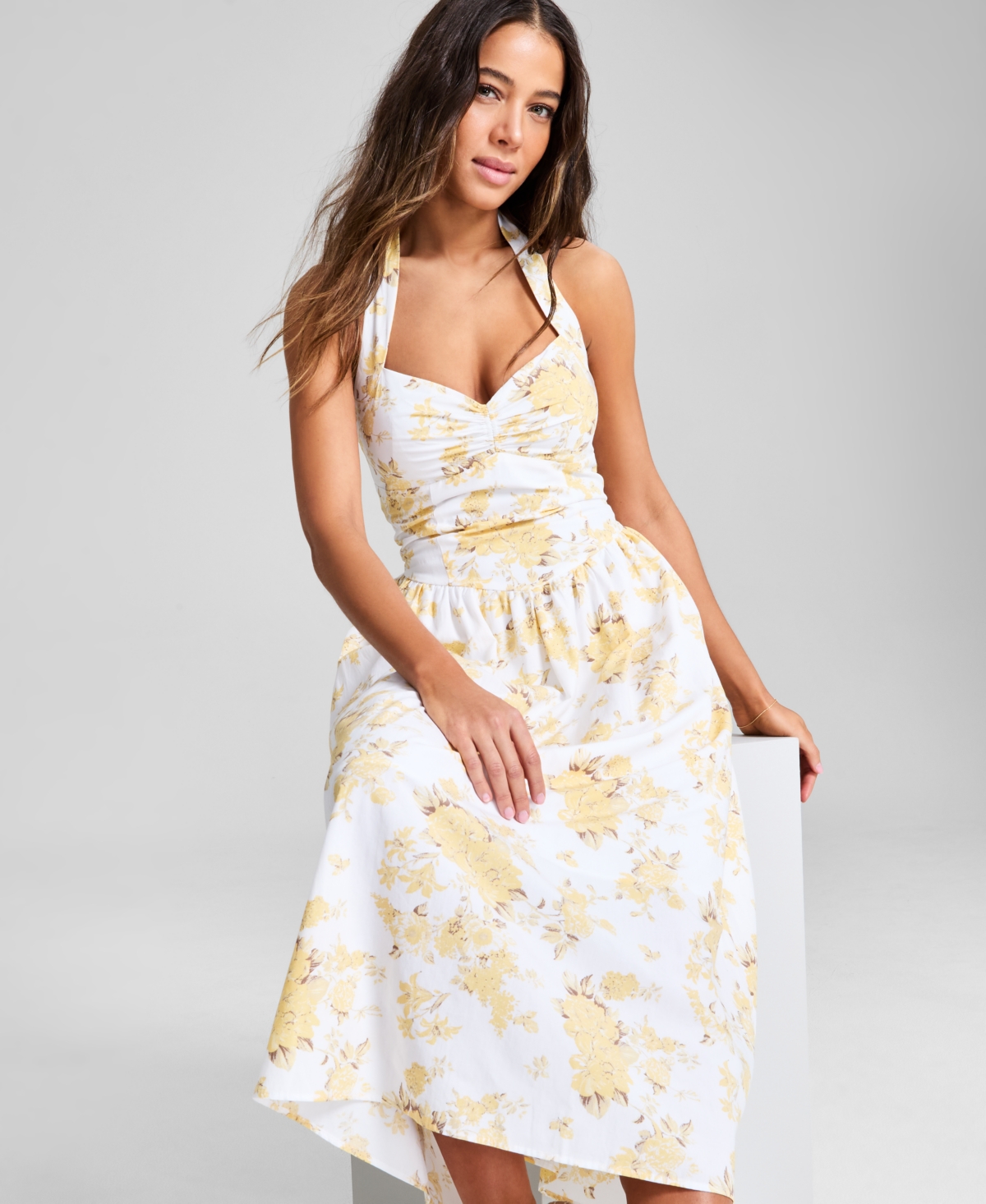 And Now This Women's Printed Halter Sweetheart-neck Dress, Exclusively At Macy's