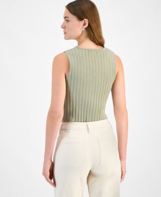 Petite Ribbed Sweater Vest, Exclusively at Macy's