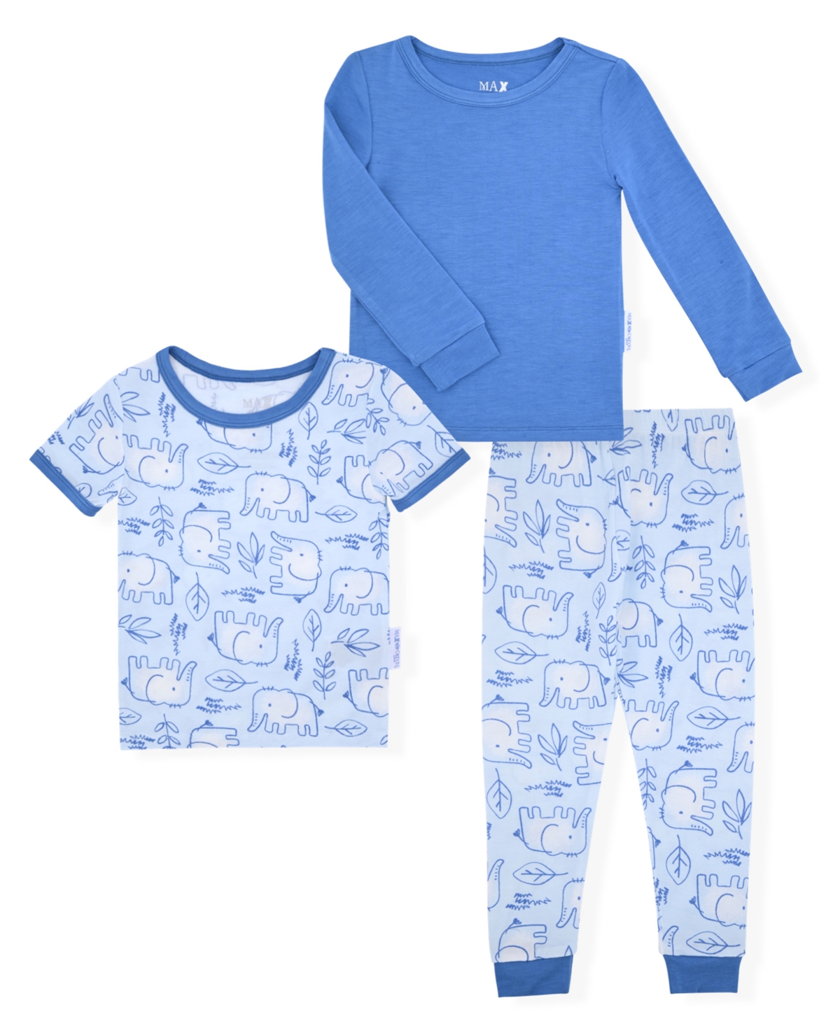 Max & Olivia Baby And Toddler Boys Pajama 3 Piece Set In Blue