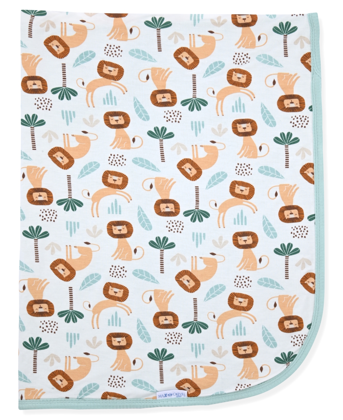 Max & Olivia Newborn Reversible Swaddle Blanket In Green