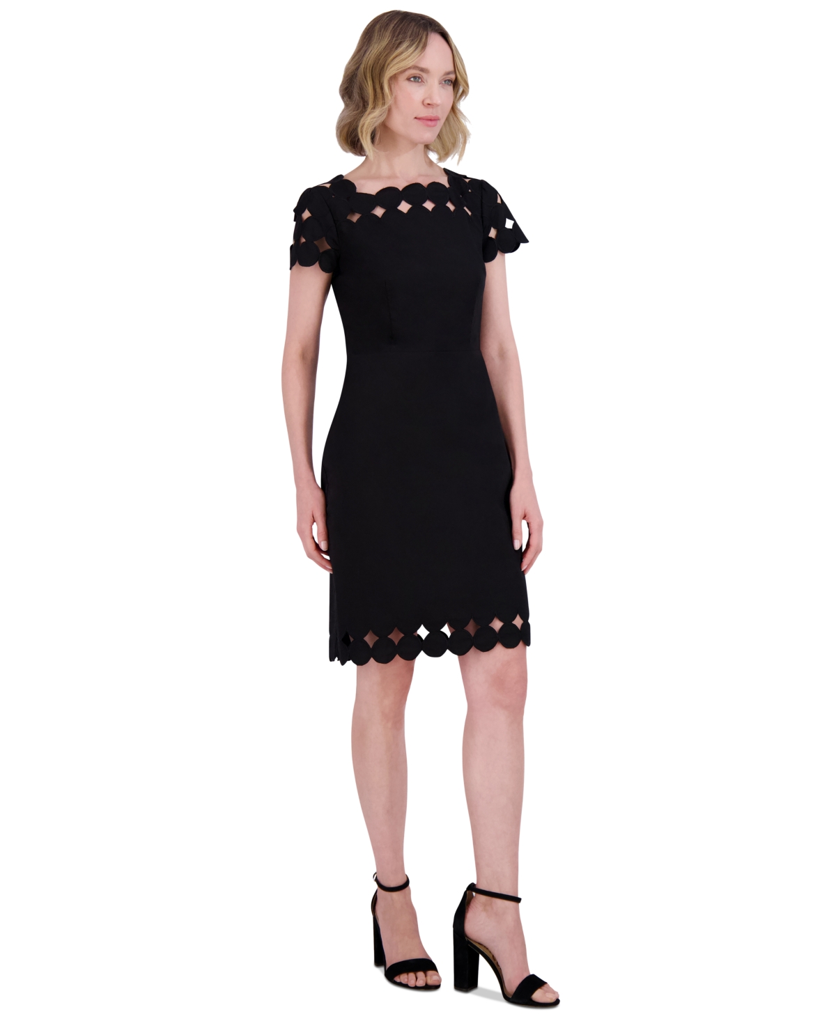 VINCE CAMUTO WOMEN'S SQUARE-NECK CUTOUT SHIFT DRESS 