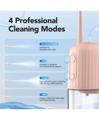 Operan Wireless Water Flosser,200ML Portable Electric Water Dental Flossers,Rechargeable Oral lrrigator for Travel,4 Nozzles 4 Modes,Pink