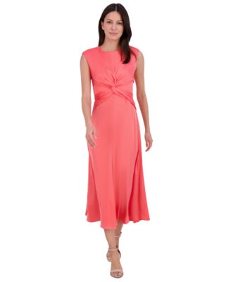Women's Twist-Front Extended-Cap-Sleeve Dress