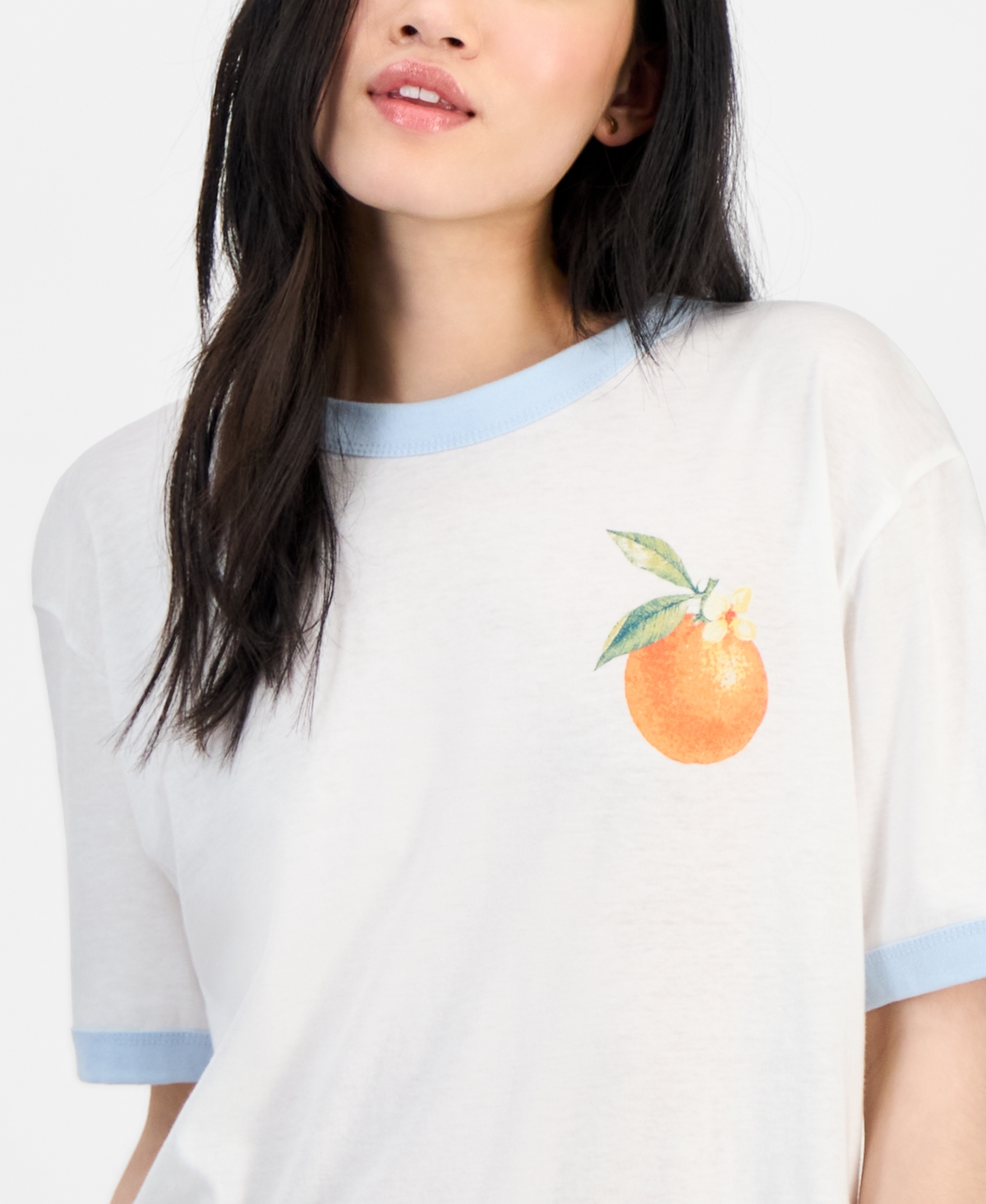 Rebellious One Juniors' Orange Graphic Short-sleeve T-shirt