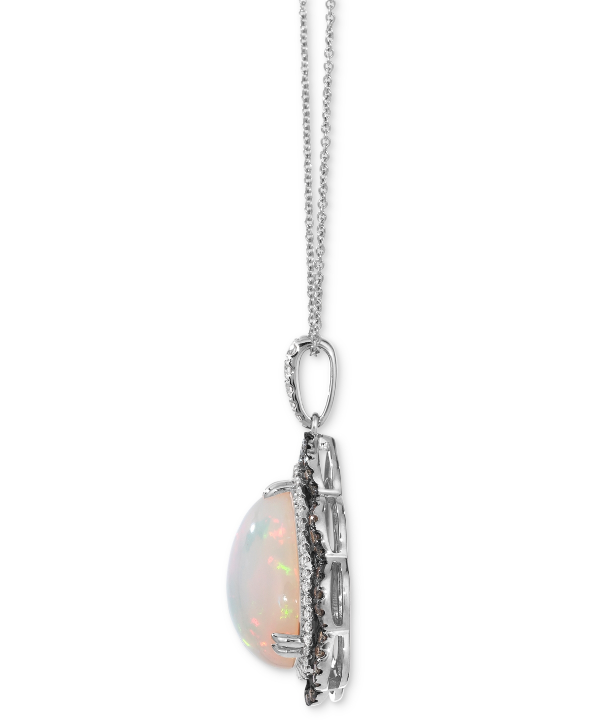 Le Vian Neopolitan Opal (3-1/2 Ct. T.w.), Nude Diamond (1/4 Ct. T.w.) & Chocolate Diamond (1/3 Ct. T.w.) Pen In White Gold