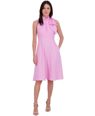 Eliza J - Women's Mock-Neck Bow-Trim Sleeveless Dress