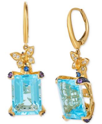 Le Vian - Multi-Gemstone (16-3/4 ct. t.w.) & Vanilla Diamonds (1/10 ct. t.w.) Drop Earrings in 14k Gold