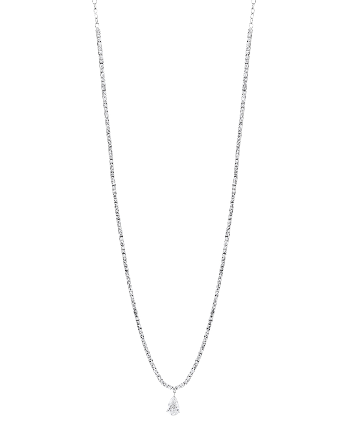 Lab Grown Diamond Pear & Round 20" Statement Necklace (5 ct. t.w.) in 14k White Gold - White Gold
