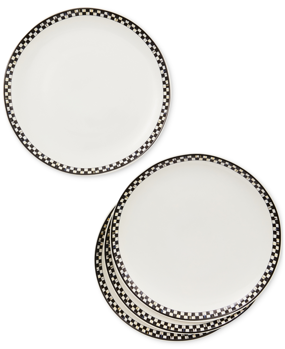 Mackenzie-childs Courtly Check Everyday Dinner Plates, Set Of 4
