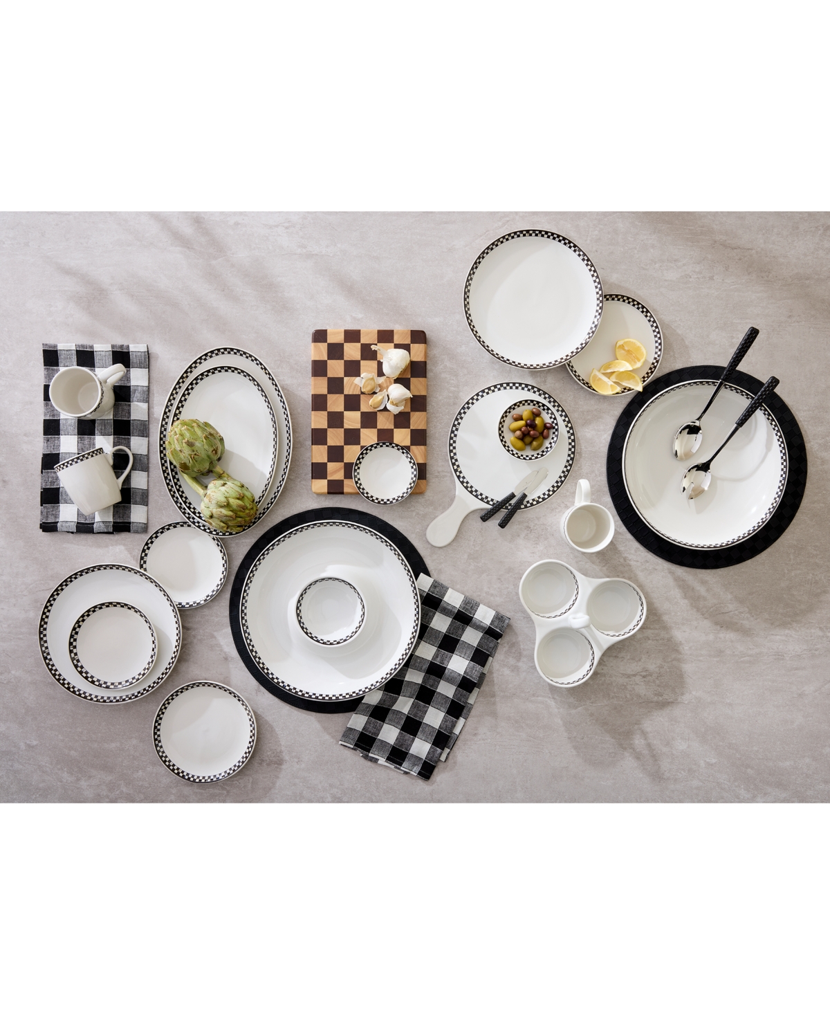 Shop Mackenzie-childs Courtly Check Everyday Pasta Bowls, Set Of 4