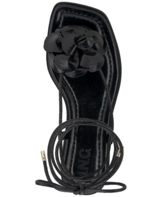 Gilma Flower Lace-Up Flat Sandals