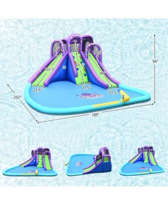 Inflatable Water Park Mighty Bounce House with Pool Ultimate Outdoor Playset for Kids