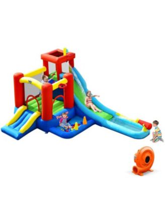 9-in-1 Inflatable Kids Water Slide Bounce House with 860W Blower