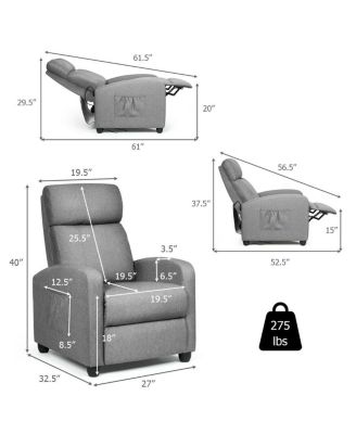 Recliner Sofa Wingback Chair with Massage Function