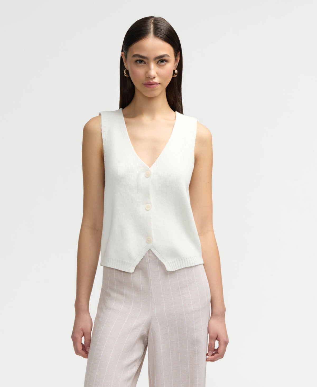 Women s Knit Short Vest - Marshmallow
