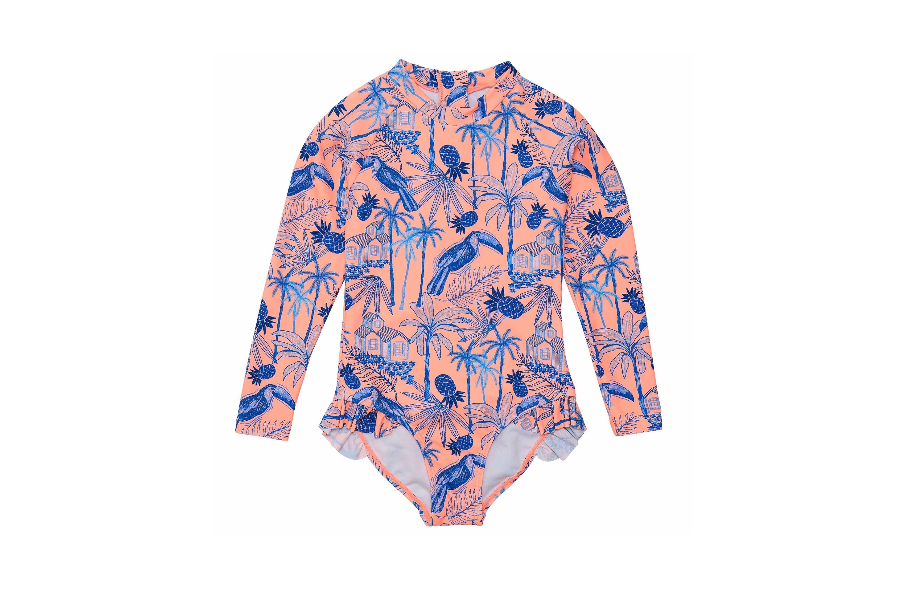 Tropicana Vacay Sustainable Leg Frill Surf Suit