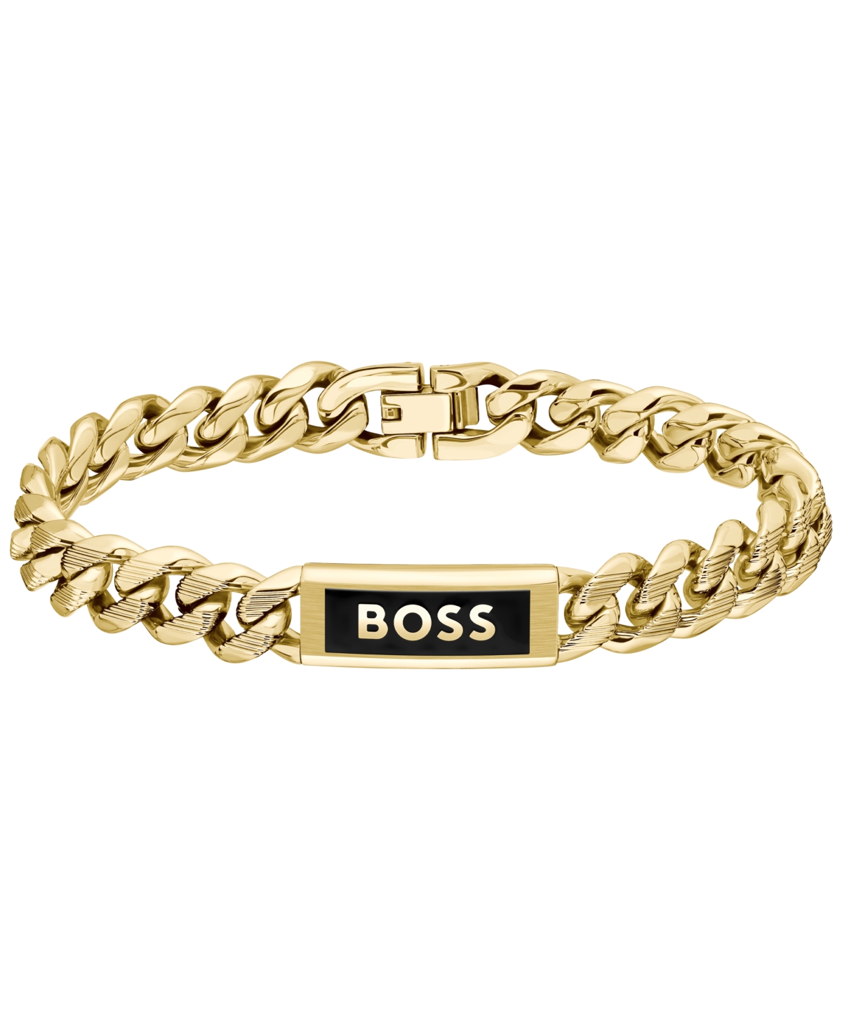 Men's Kassy Emblem Ionic Gold-Plated Chain Bracelet - Gold-tone