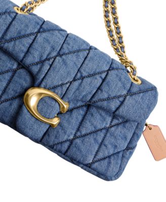 Quilted Tabby Medium Denim Shoulder Bag 26 