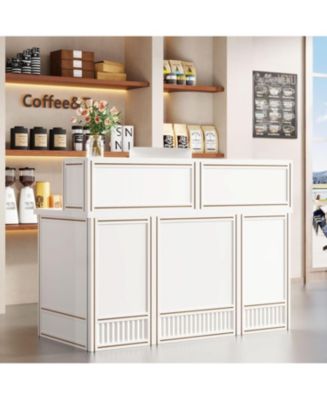 Tribesigns Reception Desk with Counter, 57-Inch Rustic Front Desk ...