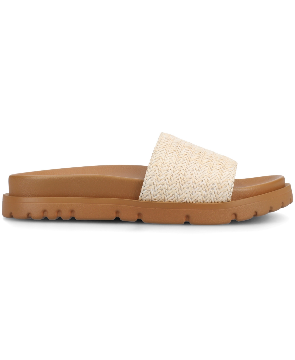 Shop Journee Collection Women's Starr Slide Footbed Flat Sandals In White