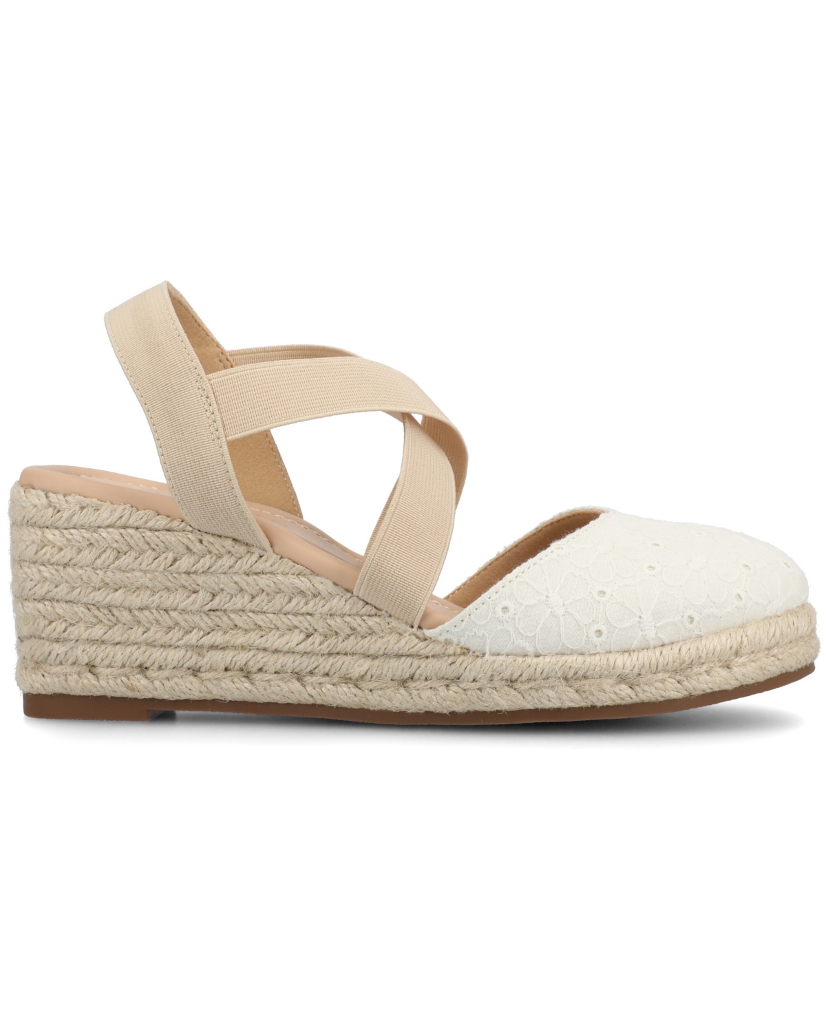 Shop Journee Collection Women's Ashlee Espadrille Platform Wedge Sandals In White