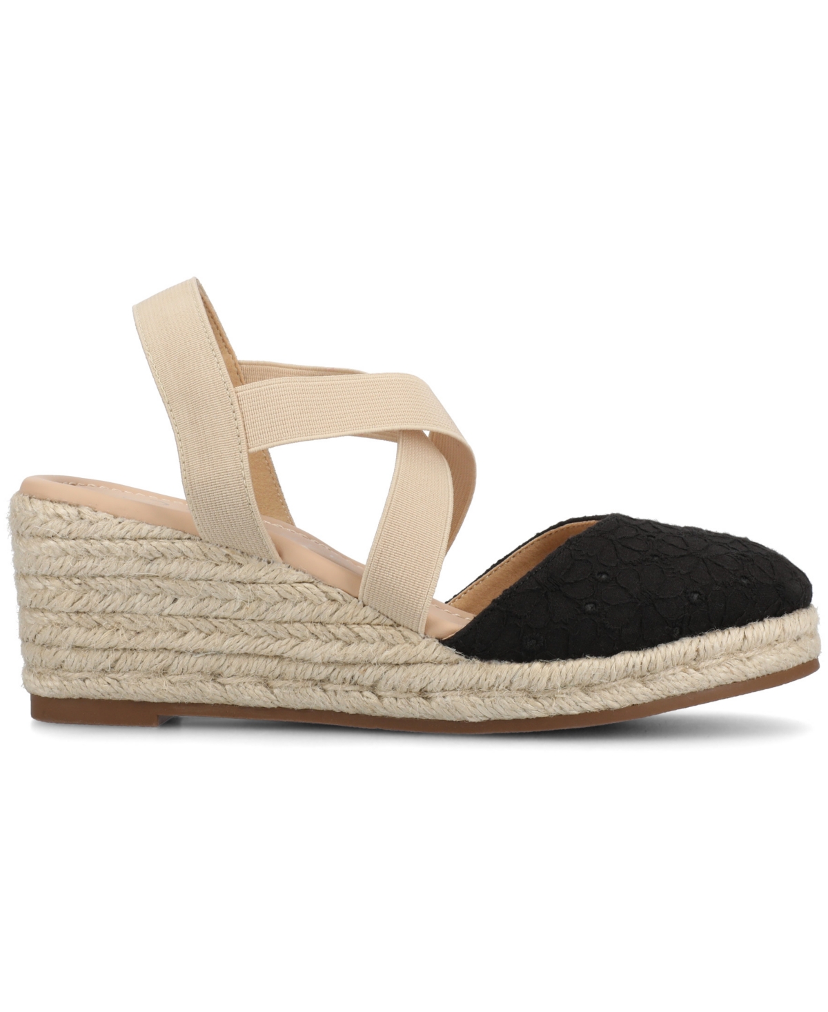 Shop Journee Collection Women's Ashlee Espadrille Platform Wedge Sandals In Black