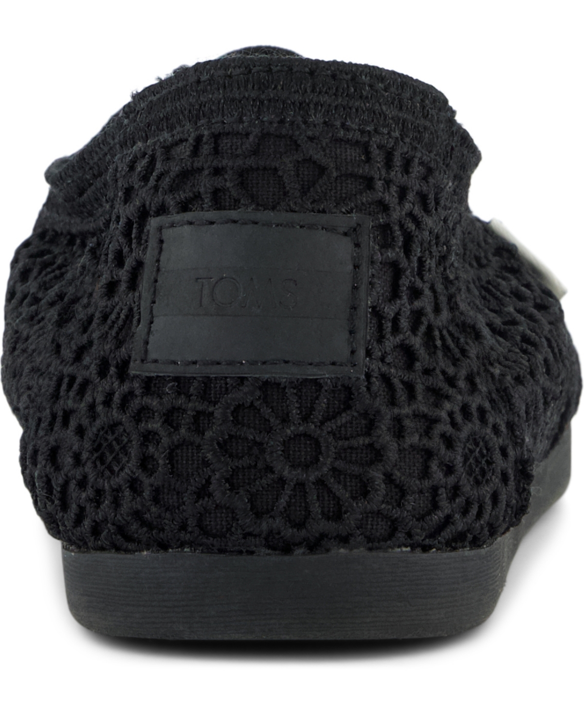 Toms Women's Alpargata Rope 2.0 Espadrille Slip On Flats In Black Crochet Lace