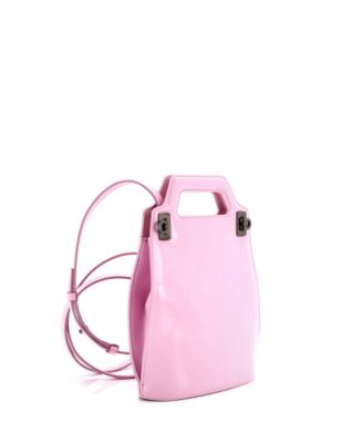North South Wanda Top Handle Shoulder Bag Leather