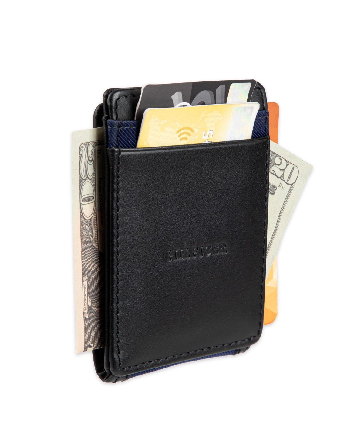 Tommy Hilfiger Men's Overlay Passcase Wallet In Black