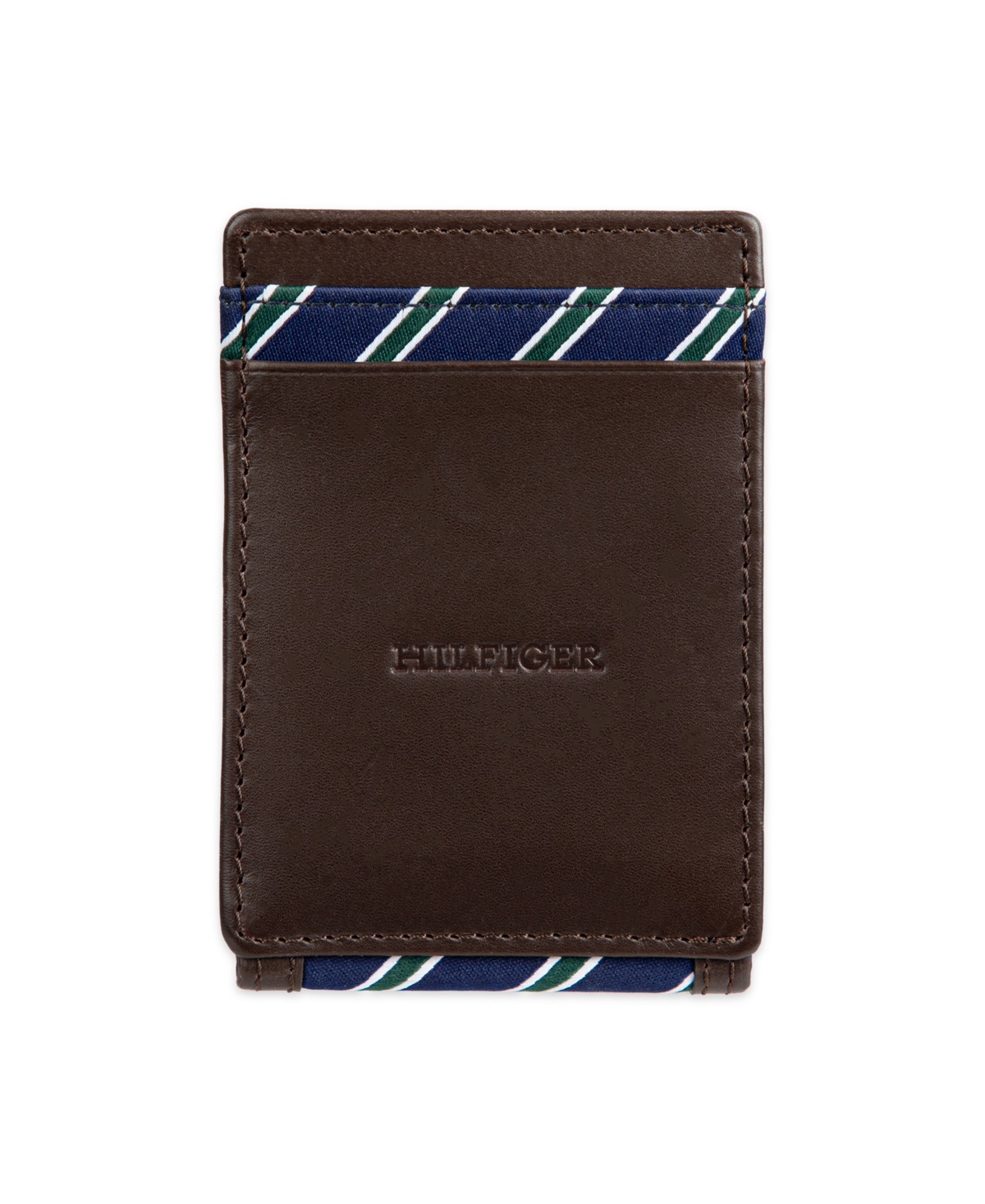 Tommy Hilfiger Men's Overlay Front Pocket Wallet In Brown