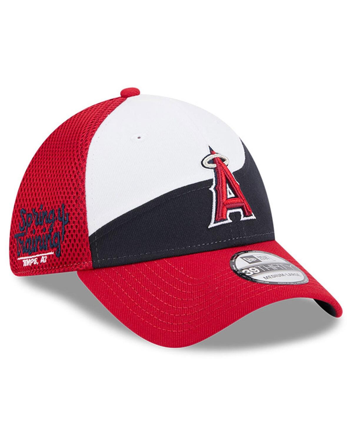 New Era Men's White/navy Los Angeles Angels 2025 Spring Training 39thirty Flex Hat In White,navy