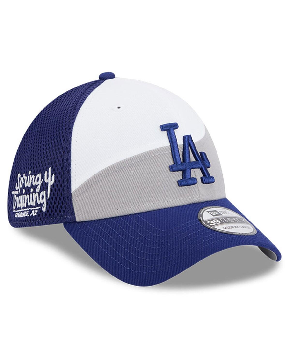 New Era Men's Gray/royal Los Angeles Dodgers 2025 Spring Training 39thirty Flex Hat In Gray,royal