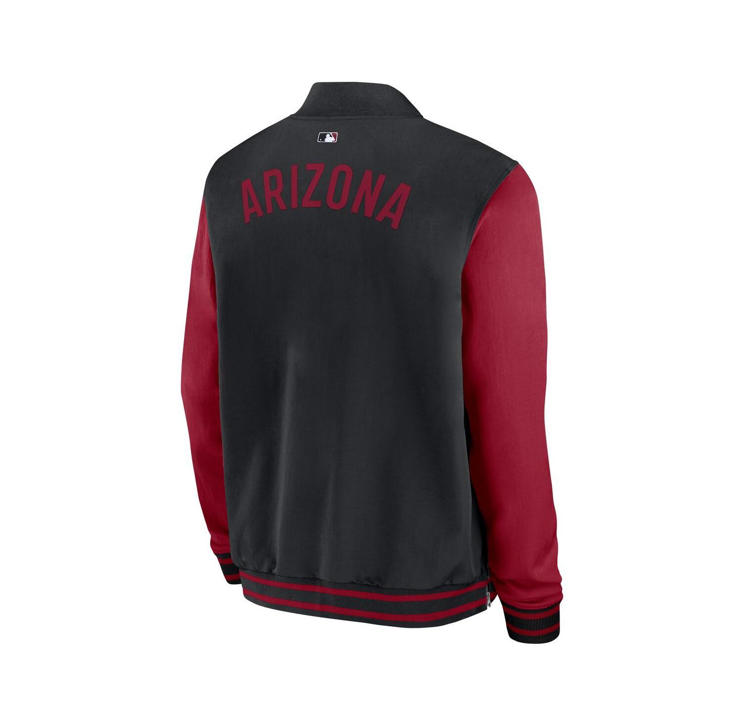 Men's Black/Red Arizona Diamondbacks Authentic Collection Dugout Full-Zip Bomber Jacket