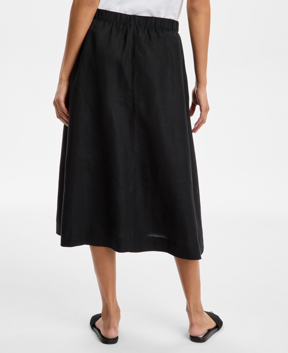 CHARTER CLUB WOMEN'S PULL-ON 100% LINEN MIDI SKIRT, EXCLUSIVELY AT MACY'S 
