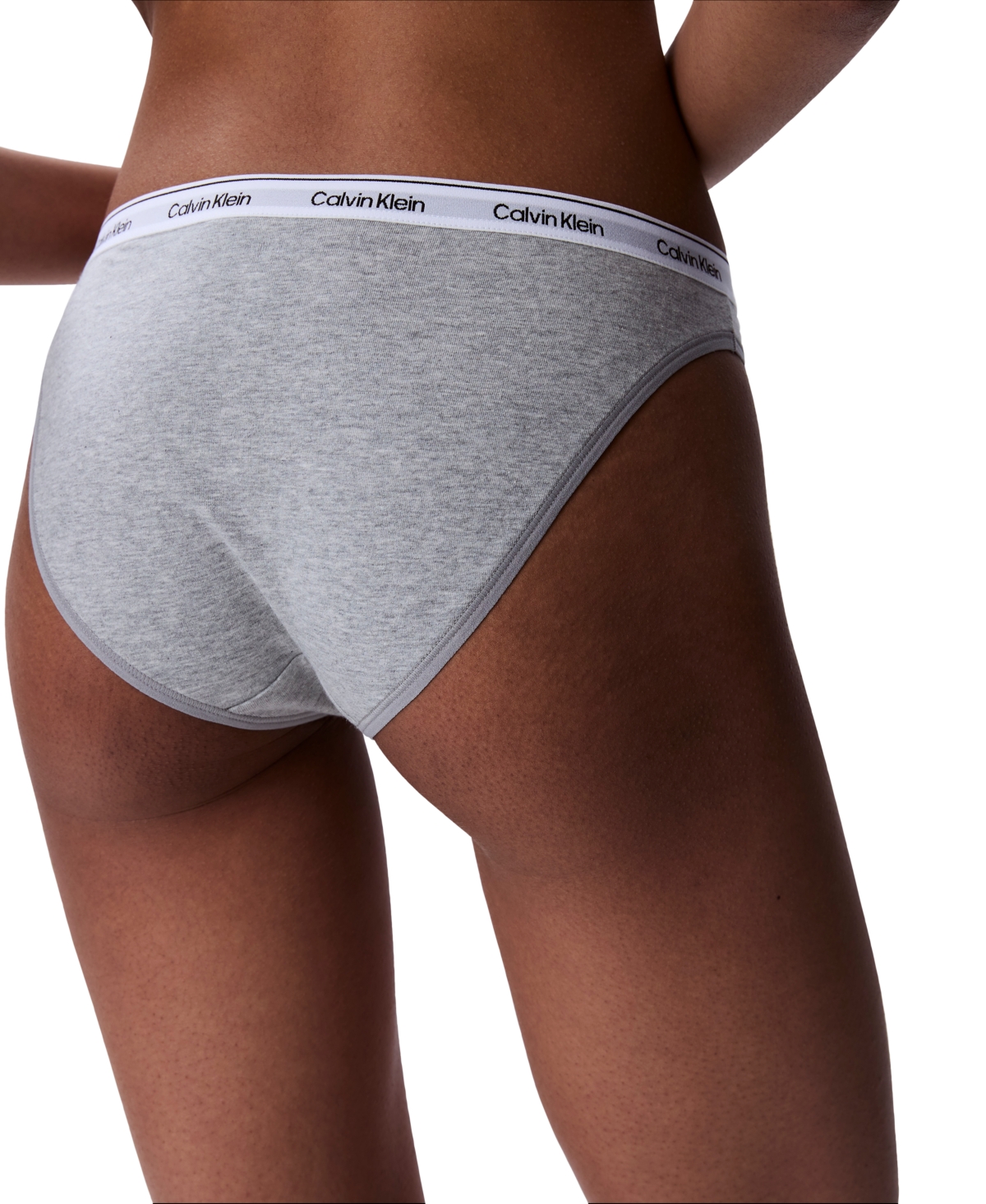 Shop Calvin Klein Women's Modern Logo 3-pack Bikini Underwear Qd5207 In Highline Green,buff Pink,grey Heather