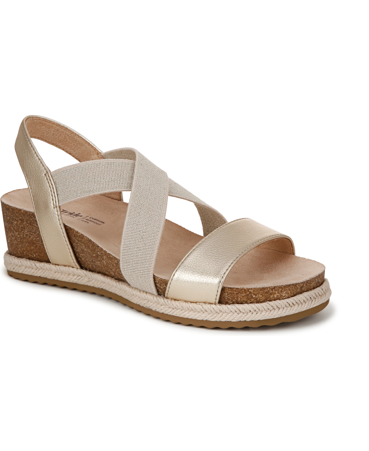 Women's Breeze Strappy Wedge Sandals - Gold Faux Leather/Fabric