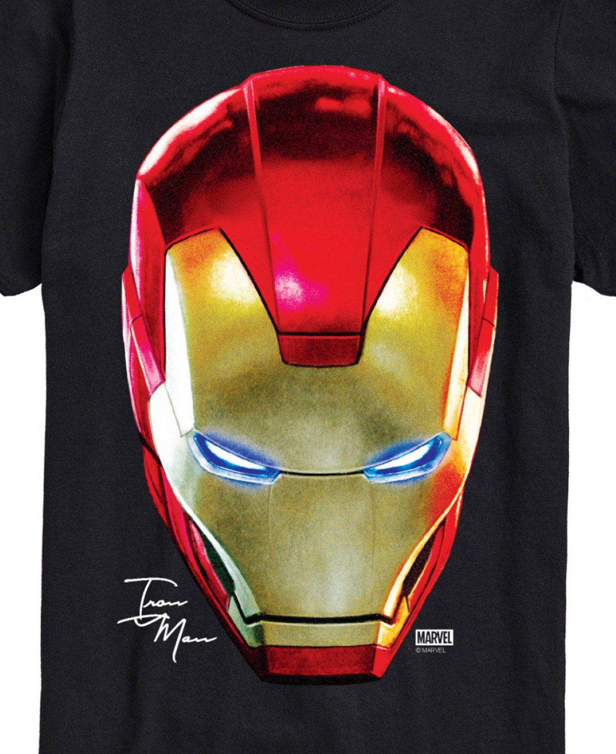 Airwaves Men's Iron Man Oversized Face Short Sleeve T-shirt In Black