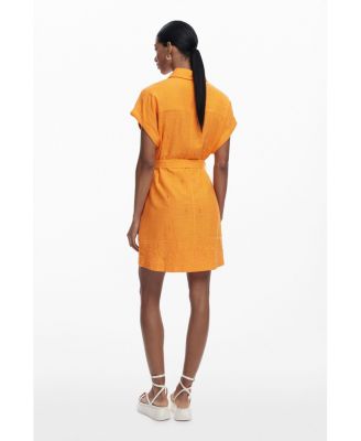 Women's Shirt dress with perforated hem