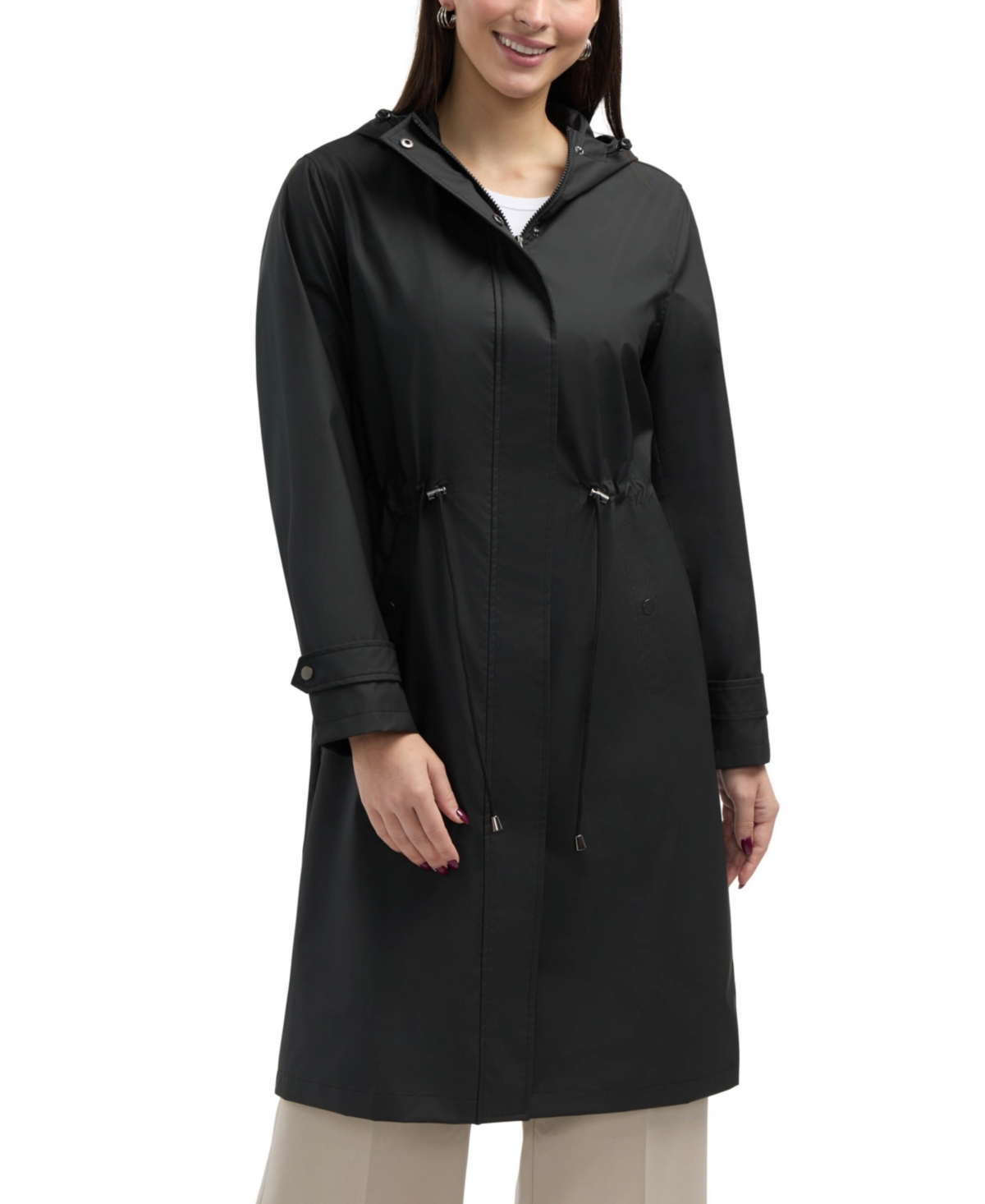 Women s Longline Rubber coated Raincoat - Sage