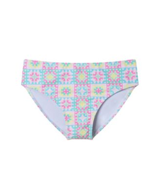 Toddler/Child Girls Pink Crochet Print Strappy Back Swimsuit