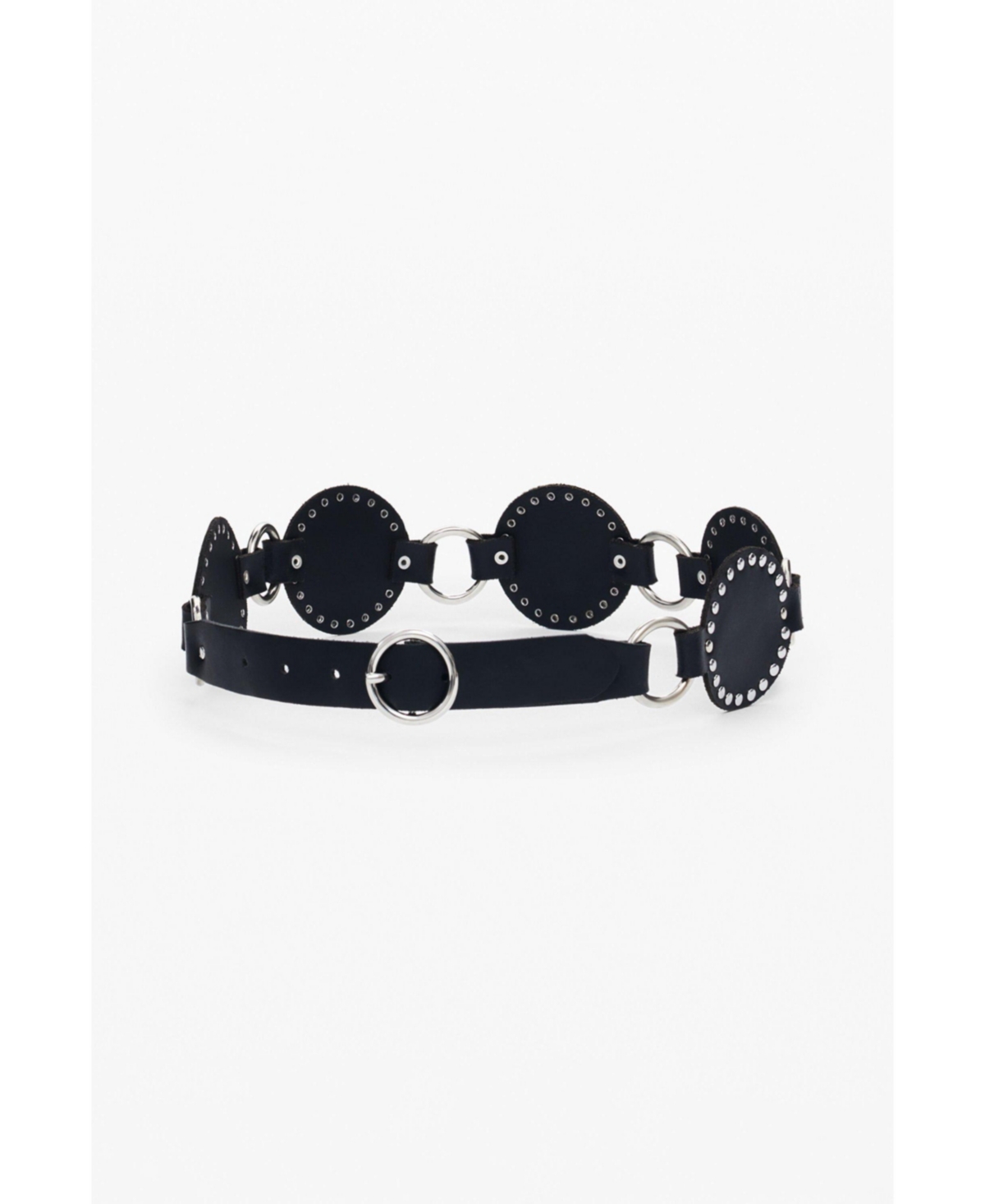 Women's Articulated leather belt - Black