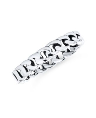 Unisex Braided Celtic Eternity Band Knot Sterling Silver Ring
