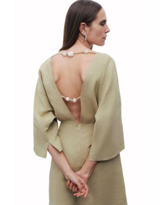 Women's Beaded Back Detailed Mini Dress