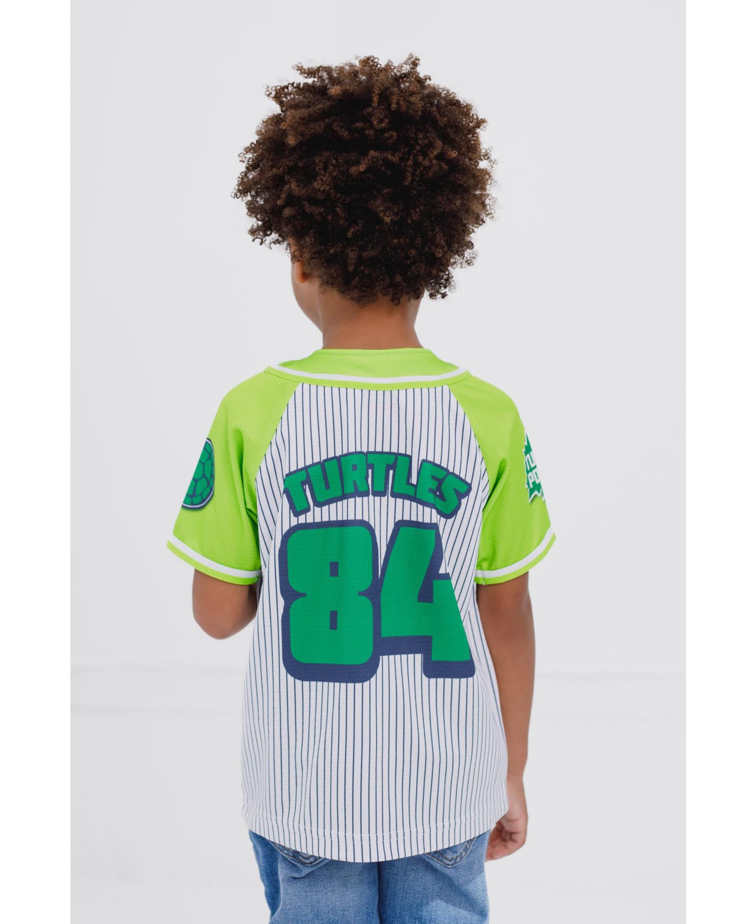 Little Boys Mesh Baseball Jersey Button Down Dress Shirt