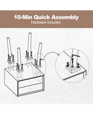 2-Piece Wooden Nightstand Set with 2 Storage Drawers – Mid-Century End Side Table for Living Room