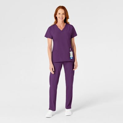 Petite W123 Flat Front Cargo Scrub Pant