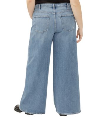 Plus Size Highly Desirable High Rise Ultra Wide Leg Jeans