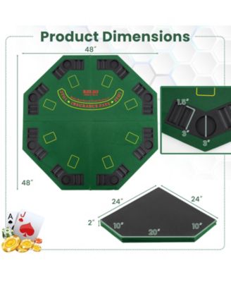 8-Player Foldable Poker Table Top with Carrying Bag and Cup Holders Compact and Portable for Home Games